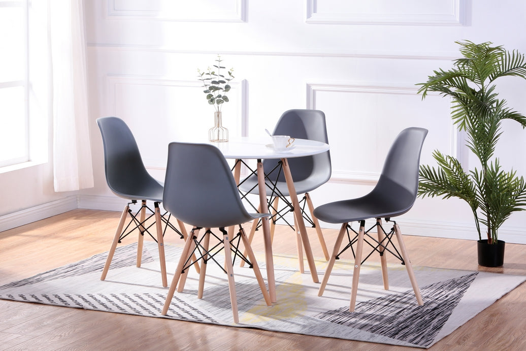 T-1405/C-1423 - 5Pc Table Set with Grey Chairs By International Furniture